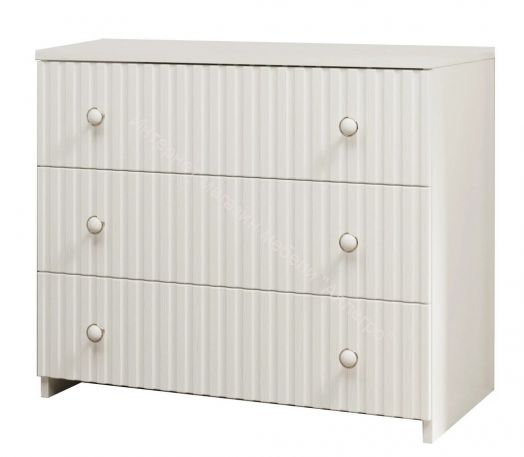 Комод - 5 (Фант) Белый/Белая берёза