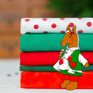 Набор Лошадка Девочка в красно-зеленом