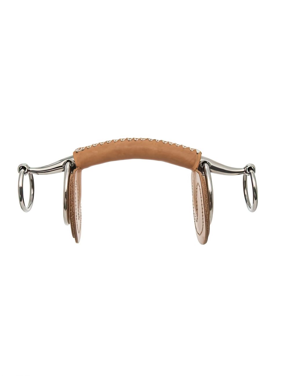 Трензель прямой, с двойными кольцами. В коже. Грызло 18мм. Кольца 45х25мм.