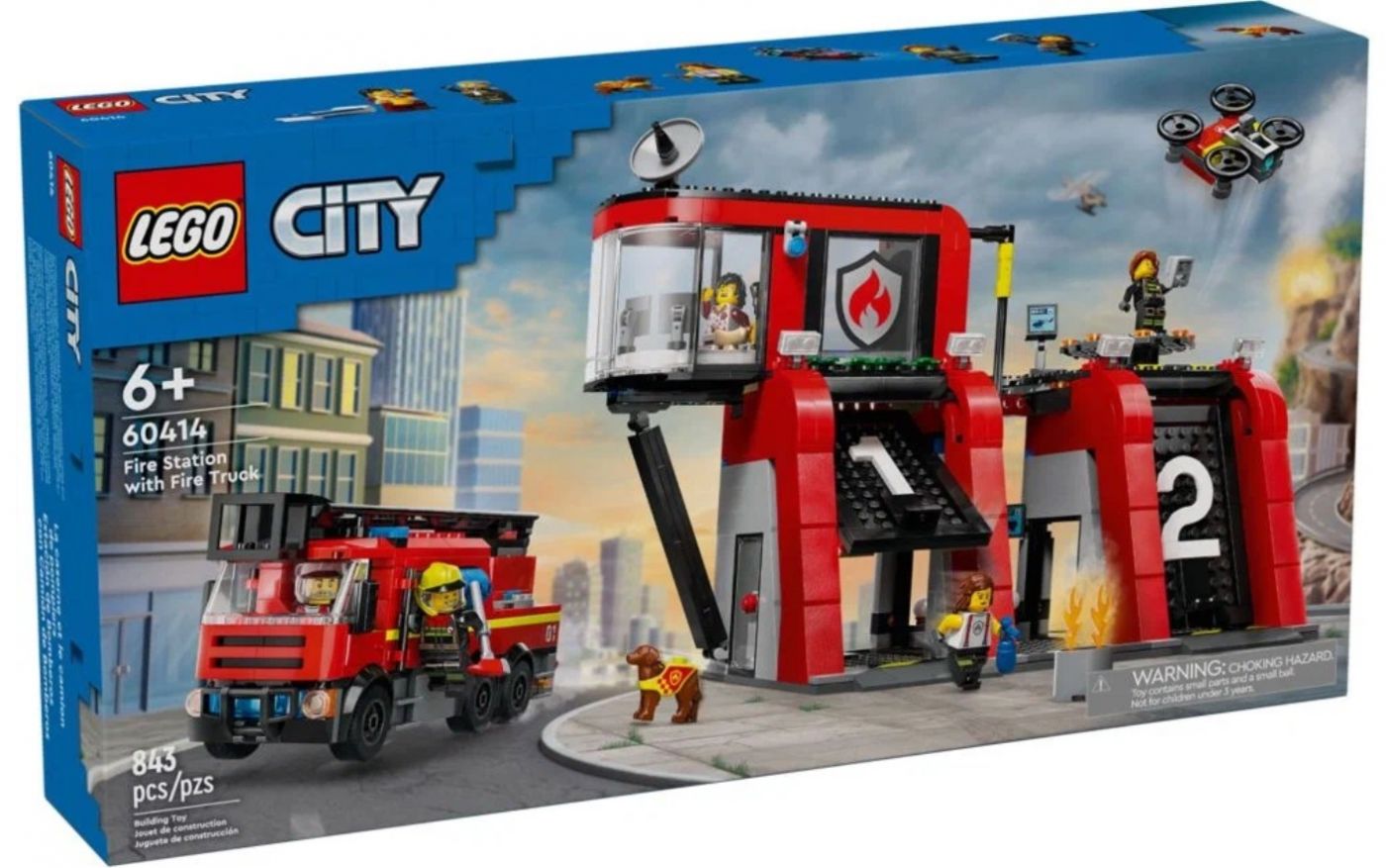 Конструктор LEGO City 60414 Пожарная часть с машиной, 843 дет.