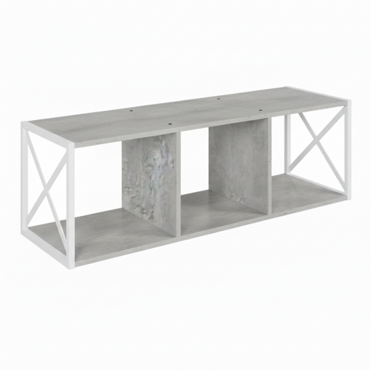 ЛОФТ-8 Полка навесная 3 секции (1200х370х383 мм) Бетон / Белый