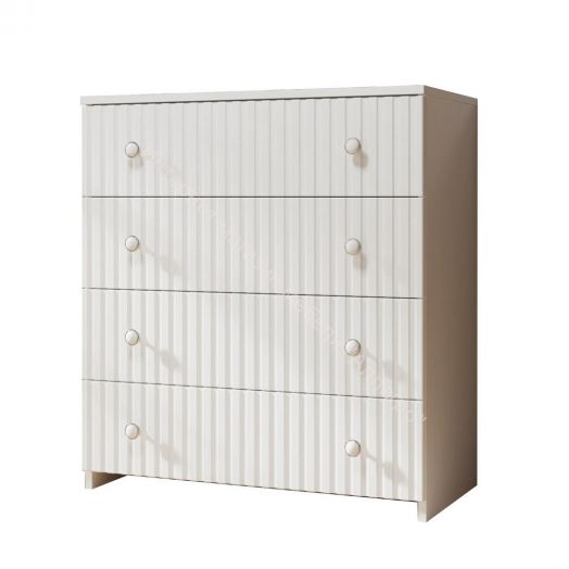 Комод - 4 (Фант) Белый/Белая берёза