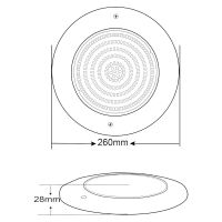 Прожектор светодиодный 18Вт AM RGB 260мм 12В оправа н/с AISI 316 (HX-WH260-252SS) с пультом