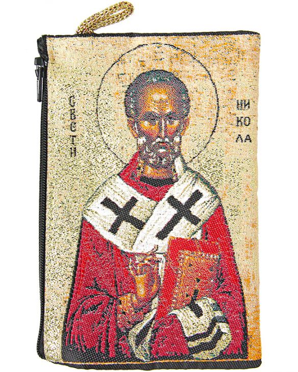 Сумочка-кошелек с изображением  Николая Чудотворца  (7,5×11,5) см