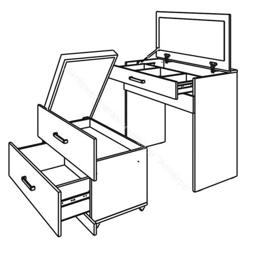 Стол туалетный №3 (Фант) Дуб золотистый/Белый