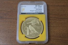 КНДР 10 вон "Сорока - национальная птица КНДР" 2023 год Proof