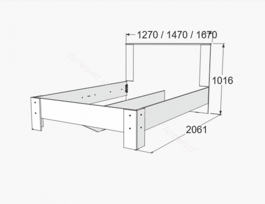 Кровать (1200*2000) Ольга 2 Дуб золотистый/Антрацит