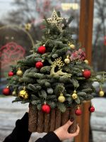 Композиция «Елка» в деревянной подставке