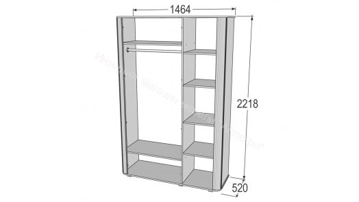 Шкаф 3-х дверный для одежды и белья Ольга 2