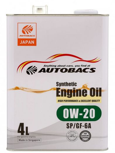 AUTOBACS ENGINE OIL SYNTHETIC API SP ILSAC GF-6A 0W-20, 4л