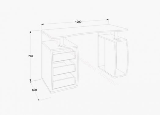 Компьютерный стол "Фант" СК-5 с ящиками