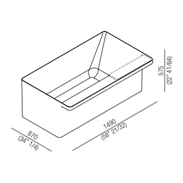 Прямоугольная отдельностоящая ванна Agape Marsiglia AVAS1075ZGL 149x87 см ФОТО
