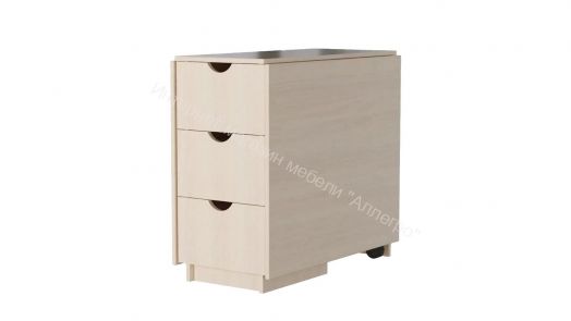 Стол тумба 1 ЛДСП Фант с ящиками Ясень анкор светлый