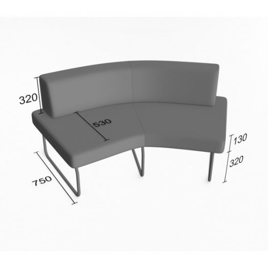 Секция угловая Слендер В 135° вогнутая