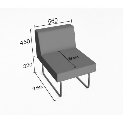 Кресельная секция Слендер А без подлоконтников