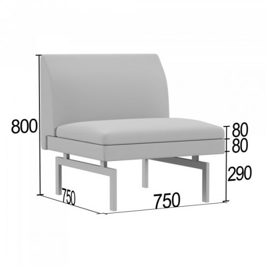 Кресельная секция Асмунг А без подлокотников