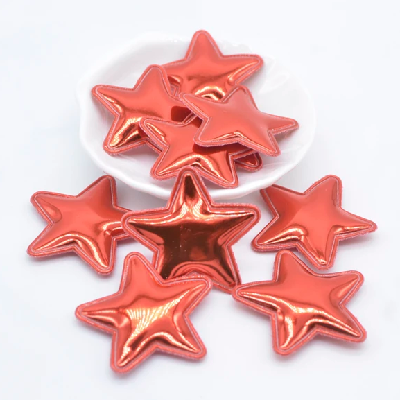 Нашивка декоративная Мягкий патч Звезда хром 40 мм Разные цвета (МТ-1864)