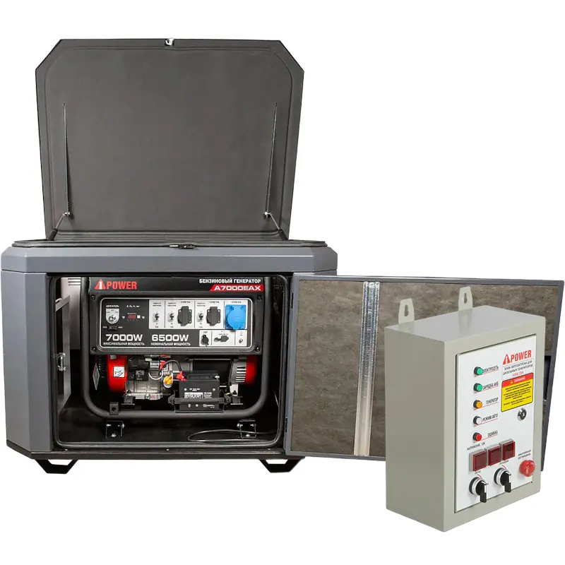 A-iPower A7000EAX бензиновый генератор в кожухе 1200 RAL 7024 с блоком АВР 400В/25А (8 pin) New УТ-11182385/29109