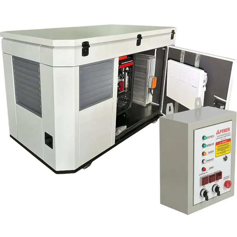 A-iPower A7000EAX бензиновый генератор в кожухе 1200 RAL 7035 с блоком АВР 400В/25А (8 pin) New УТ-11184228/29109