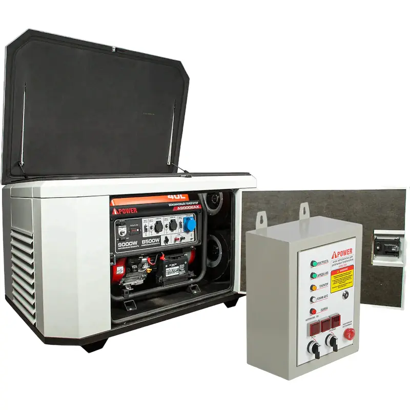 A-iPower A9000EAX бензиновый генератор в кожухе 1400SS RAL 7035 с блоком АВР 400В/25А (8 pin) New УТ-11182382/29109