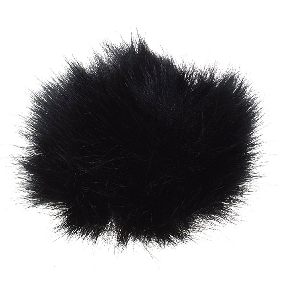 Помпон искусственный мех Nazar-РУС 12 см, цв. черный (НР-02.8)