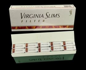Сигареты блок 10шт - VIRGINIA SLIMS (с акцизом 1997 год). Made in USA. Редкие. 90е годы. Оригинал