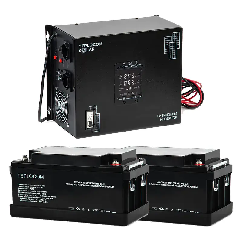 TEPLOCOM Solar 1500, 65Ач источник бесперебойного питания и 2 акб, 12387