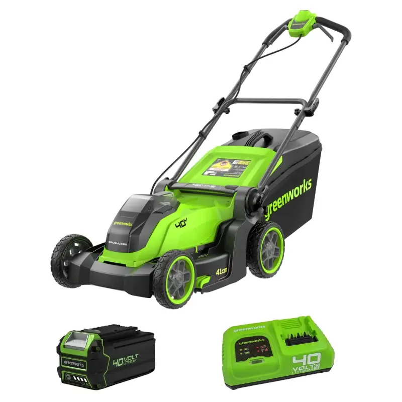 Аккумуляторная газонокосилка Greenworks GD40LM411K4 (1 x 4 Ач, Быстрое ЗУ) 2521007U4F