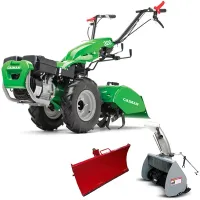 Caiman 320 мотоблок с ВОМ + R0036 отвал для мотоблока, 100 см + 921-90787 снег-к навесной, 70 см + 921-90748 фреза культиваторная, 66 см 01-010201-0033