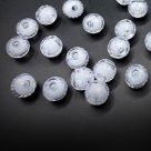 Бусина акриловая Круглая  Граненая ДВОЙНАЯ цвет БЕЛЫЙ Разные размеры (МТ-1014210)