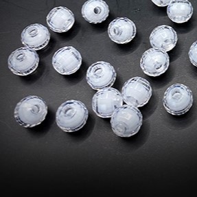 Бусина акриловая Круглая  Граненая ДВОЙНАЯ цвет БЕЛЫЙ Разные размеры (МТ-1014210)