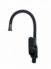 Смеситель для кухни, с гибким изливом СанЛайт С-5048-207-9 , чёрный