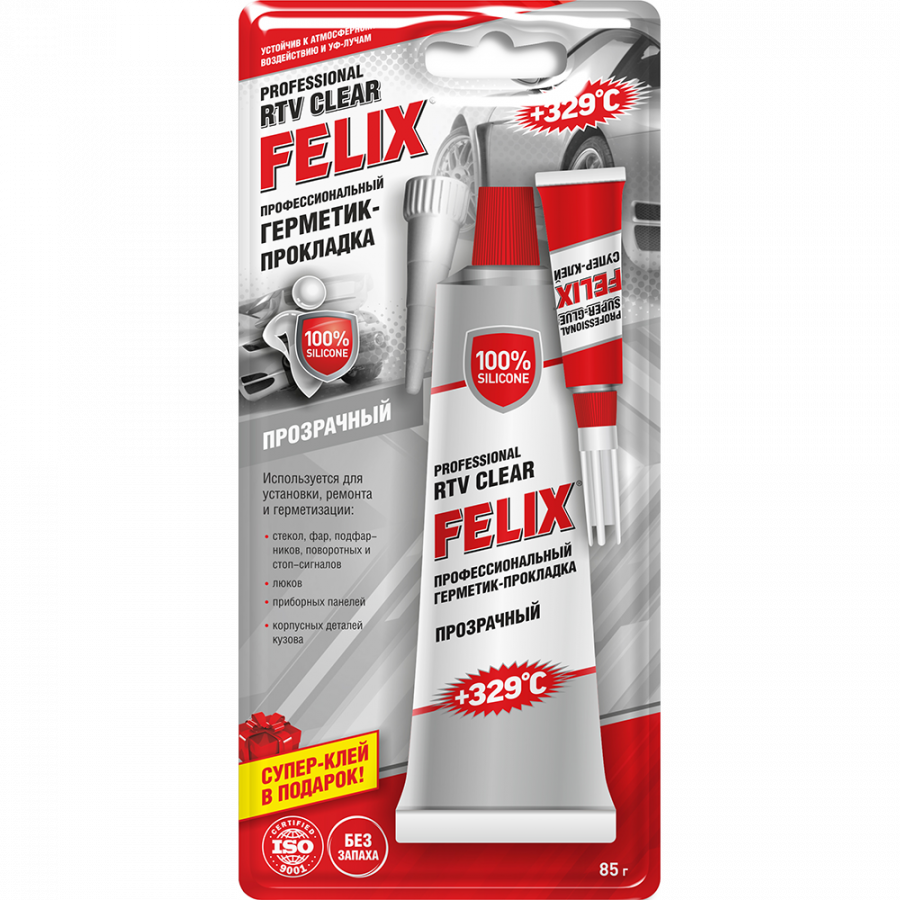 Герметик-прокладка Felix, прозрачный, 85гр