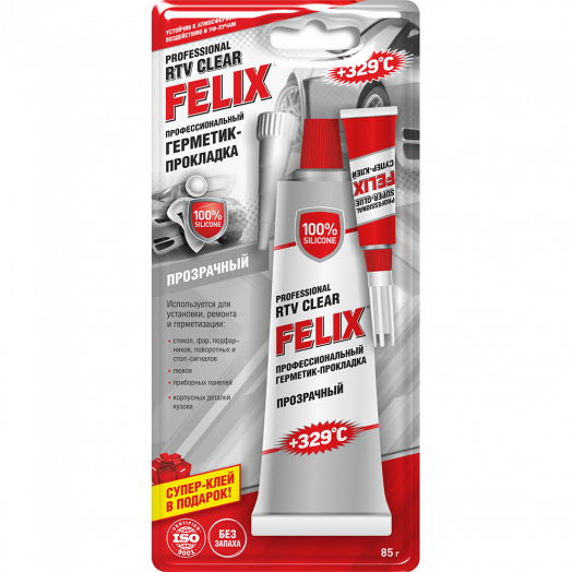 Герметик-прокладка Felix, прозрачный, 85гр
