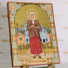 Ксения Петербургская 30х40 см (рукописная икона с сусальными золотом и чеканкой)