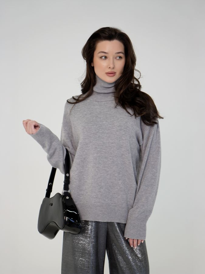 Свитер из кашемира серый