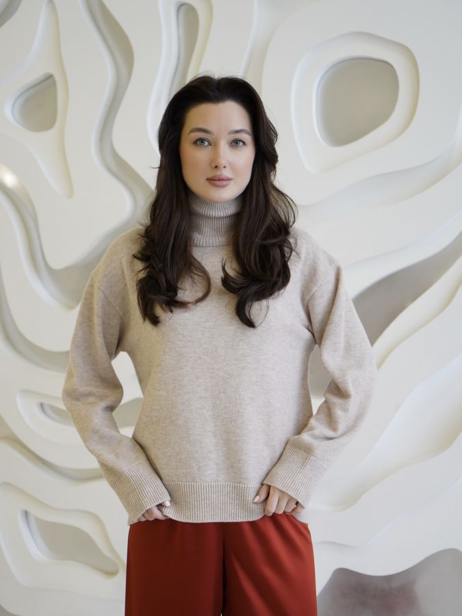 Свитер из кашемира бежевый