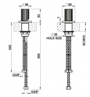 Смеситель для ванны Gessi Incastri 75100 встраиваемый на 1 выход схема 2