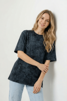 14502 футболка женская оверсайз [черный]