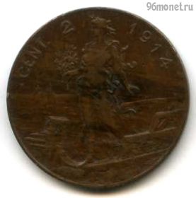 Италия 2 чентезимо 1914