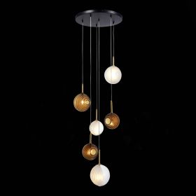 SL1183.543.06 Светильник подвесной ST-Luce Латунь/Черный, Белый G4 6*5W
