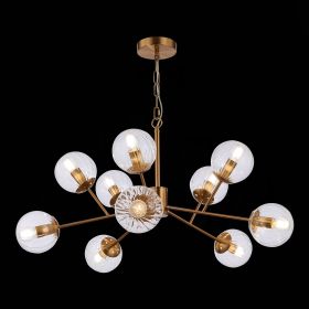 SLE220803-10 Светильник подвесной Латунь/Прозрачный E14 10*40W