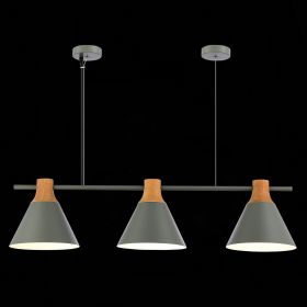 SLE125113-03 Светильник подвесной Серый/Серый, Светлое дерево E27 3*60W