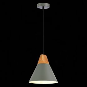 SLE125113-01 Светильник подвесной Серый/Серый, Светлое дерево E27 1*60W