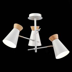 SLE1252-502-03 Светильник потолочный Белый, Золотистый/Белый, Дерево E27 3*60W.