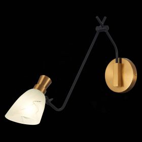 SLE205401-01 Светильник настенный Черный, Латунь/Белый E14 1*60W.