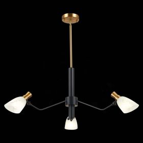 SLE205403-03 Светильник подвесной Черный, Латунь/Белый E14 3*60W.