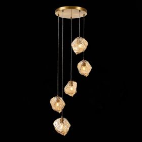 SL1175.303.05 Светильник подвесной ST-Luce Латунь/Янтарный E14 5*40W.