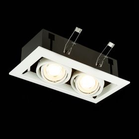 ST250.558.02 Св-к встр. Черный, Белый GU10 2*50W  IP20 L245xW126xH70 220V Без ламп.