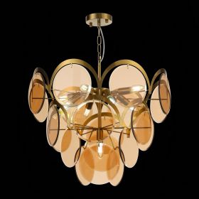 SL1161.333.09 Люстра подвесная ST-Luce Латунь/Янтарный E14 9*60W.